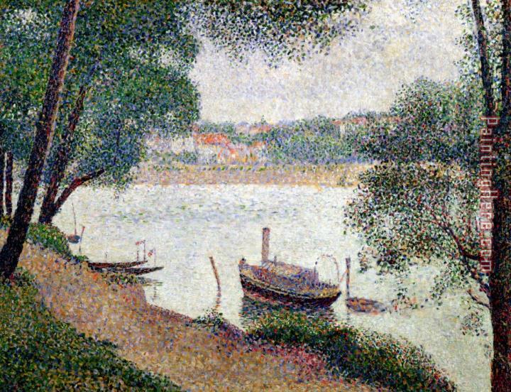 Georges Pierre Seurat River Landscape With A Boat